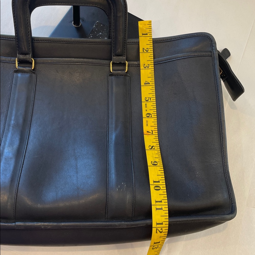 Coach VTG Black Leather Briefcase Tote Structured Top Handle Work Laptop Bag USA - Picture 13 of 17